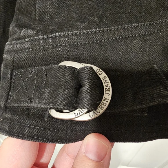 LRL Lauren Jeans Manhatten Denim Black Jean Jacket Womens Size M - Picture 5 of 16